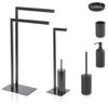 Mve Brush and Toilet Paper Holder, Metal, Black, 20x16x71 cm view 3