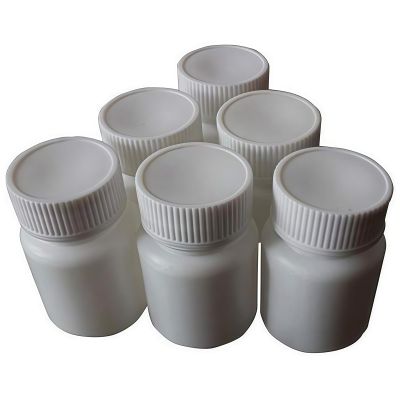 12 PCS 150 ML 5 OZ Plastic White Bottles Empty Container with Screw Cap Solid Powder Case Refillable Storage Holder Sample Jar for Dispense Different Items