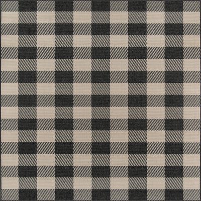 Momeni Baja Buffalo Check Area Rug, 6'7" X 9'6", Charcoal