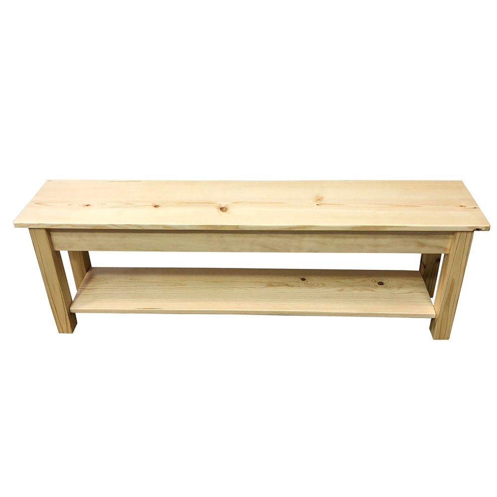 Ezekiel and Stearns Pine Wood Storage Bench with Shelf (24)