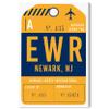 The Oliver Gal Artist Co. Cities and Skylines Wall Art Canvas Prints 'Newark Luggage Tag' view 1