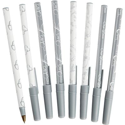 Fun Express Two Hearts Stick Pens for Wedding (bulk set of 24) Wedding Supplies