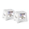 ACKO 2PACK Folding Step Stool - 11" Height Premium Heavy Duty Foldable Stool for Kids and Adults, Plastic Stepping Stool for Kitchen Bathroom, White view 1