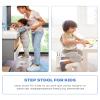 ACKO 2PACK Folding Step Stool - 11" Height Premium Heavy Duty Foldable Stool for Kids and Adults, Plastic Stepping Stool for Kitchen Bathroom, White view 2