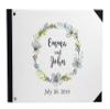 Darling Souvenir White Floral Wreath Wedding Guestbook Hardbound Cover Printed Anniversary Wedding Guest Registry-9 x 12 Inches view 1
