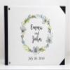 Darling Souvenir White Floral Wreath Wedding Guestbook Hardbound Cover Printed Anniversary Wedding Guest Registry-9 x 12 Inches view 3
