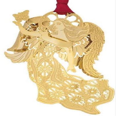 Beacon Design Christmas Glorious Summer Angel, 6.38-inch Height, Gold, Brass, Hanging Ornament