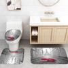 Amagical 4PCS Paris Eiffel Tower Under Red Umbrella Decor Bathroom Mat Set Shower Curtain Set, Bathroom Mat Contour Mat Toilet Cover Fabric Waterproof Shower Curtain Liner with 12 Hooks view 3