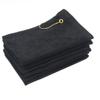 SHOPINUSA Set of 12, Terry Velour Golf Towels Corner Grommet & Hook, 11x18 Fingertip Towels, 100% Cotton Sport Towels (12, Black) view 1