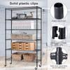 6 Tier Wire Shelving Unit Rack NSF Heavy Duty Height Adjustable Storage Shelf Metal Shelving with Wheels/Feet Levelers Garage Rack Kitchen Rack Office Rack Commercial Shelving - Black - 18x48x82 view 3