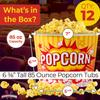 Greaseproof, Retro 85oz Popcorn Buckets 12 Pack. Durable Pop Corn Tubs in Red Yellow. Large Disposable Containers Perfect For Movie Night, Theme Party, Theater, Carnivals & Fundraisers view 3