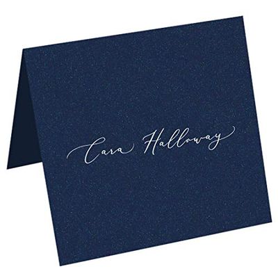 Midnight Blue Square Place Card - Gmund Colors Metallic 115C, 25 pack