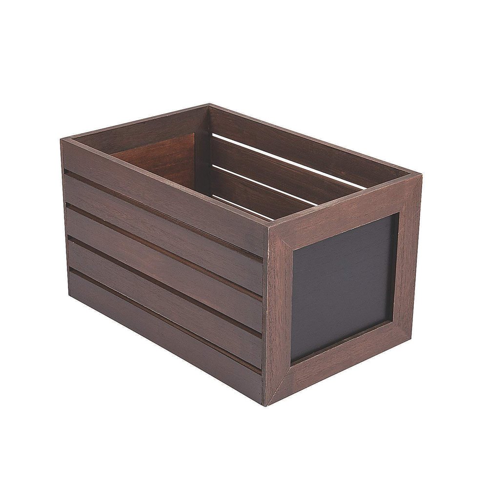 Fun Express Large Stained Wood Crate with Chalkboard Label - Home Decor - 1 Piece