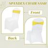MDS Pack of 75 Spandex Chair Sashes Bow Premium Stretch Chair Cover Band with Buckle Slider Universal fits Elastic Dining Chair Ties for Wedding Party Banquet Events Decoration - Yellow view 4