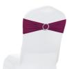 MDS Pack of 25 Spandex Chair Sashes Bow Premium Stretch Chair Cover Band with Buckle Slider Universal fits Elastic Stretch Chair Ties for Wedding Party Banquet Events Decoration - Eggplant view 1