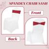 MDS Pack of 25 Spandex Chair Sashes Bow Premium Stretch Chair Cover Band with Buckle Slider Universal fits Elastic Stretch Chair Ties for Wedding Party Banquet Events Decoration - Apple Red view 4