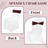 MDS Pack of 25 Spandex Chair Sashes Bow Premium Stretch Chair Cover Band with Buckle Slider Universal fits Elastic Stretch Chair Ties for Wedding Party Banquet Events Decoration - Burgundy view 4