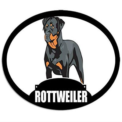 MAGNET 3x5 inch Oval ROTTWEILER Sticker -decal dog rott breed fun love black mean rotty Magnetic vinyl bumper sticker sticks to any metal fridge, car, signs