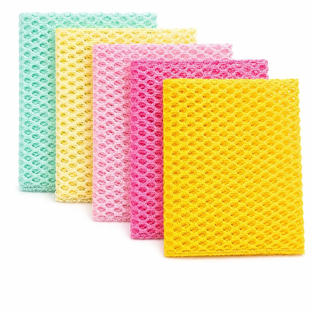 OliviaTree 5 Pack Dish Washing Net Cloths, Quick Dry Mesh Net Scourer Pads