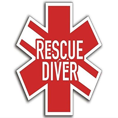 MAGNET 4x4 inch Rescue Diver Star of Life Shaped Sticker -decal logo diving dive scuba Magnetic vinyl bumper sticker sticks to any metal fridge, car, signs