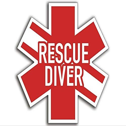 MAGNET 4x4 inch Rescue Diver Star of Life Shaped Sticker -decal logo diving dive scuba Magnetic vinyl bumper sticker sticks to any metal fridge, car, signs