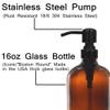 2 Pack 16 Ounce Boston Round Glass Bottles Soap Dispenser with Oil Rubbed Bronze Stainless Steel Pumps view 3