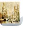 Amagical 4 Pieces Vintage Romance Memories Paris Eiffel Tower Shower Curtain Set, Bathroom Mat Set, Bathroom Mat Carpet Contour Mat Toilet Cover Waterproof Shower Curtain with 12 Hooks view 2