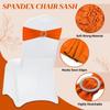 MDS Pack of 150 Spandex Chair Sashes Bows Universal fits Elastic Stretch Chair Bands Ties with Buckle Slider Bow for Wedding Decoration Spandex Slider Sashes Bow - Orange view 3