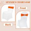 MDS Pack of 150 Spandex Chair Sashes Bows Universal fits Elastic Stretch Chair Bands Ties with Buckle Slider Bow for Wedding Decoration Spandex Slider Sashes Bow - Orange view 4