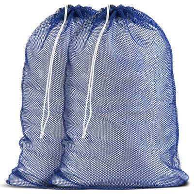 Handy Laundry Mesh XL Laundry Bags - Pack of 2 - Durable, Machine Washable with Secure Drawstring Closure - Perfect for College Dorms, Laundromats, Apartments (Blue, Large 24" x 36", 2-Pack)