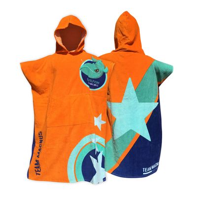 TEAM MAGNUS Hooded Beach Towel for Kids up to 5'6" - surf Poncho for Boys and Girls (37 in x 24 in) - Kids' Bath Towels with Hoods in 4 Cool Designs