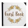 Darling Souvenir White Floral Wreath Printed Wedding Guest Book Hardbound Cover Sign in Book Registry Scrapbook-9 x 12 Inches view 1