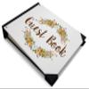 Darling Souvenir White Floral Wreath Printed Wedding Guest Book Hardbound Cover Sign in Book Registry Scrapbook-9 x 12 Inches view 2