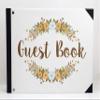 Darling Souvenir White Floral Wreath Printed Wedding Guest Book Hardbound Cover Sign in Book Registry Scrapbook-9 x 12 Inches view 3