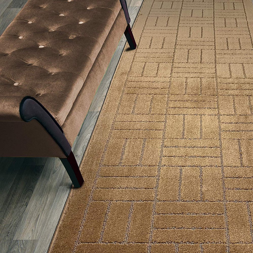 10 ft Long Non-Slip Brownish Beige Hallway Kitchen Runner Rug, 2'2" X 10' Washable Carpet Runner Rugs-Rubber Backed, Custom Size Floor Mat for Stairs Bedroom Bathroom Entryway