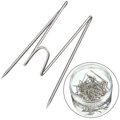 Geyoga Fabric Panel Wall Wire Hooks Cubicle Hooks with Clear Storage Box for Interior Exterior Decor for Picture Home School Office DIY(Silver,50 Pcs)