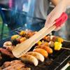 Fdit Wooden BBQ Tongs with Silicone Handle, 11.8 Inch, Heat Kitchen Serving Clamp, Red view 3