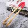 Fdit Wooden BBQ Tongs with Silicone Handle, 11.8 Inch, Heat Kitchen Serving Clamp, Red view 4