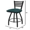 HBS XL 410 Jackie 30" Swivel Bar Stool with Black Wrinkle Finish and Graph Tidal Seat view 2