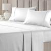 4 PC Cotton Sheets Set, 600 Thread Count 100% Egyptian Cotton, 22 Inch deep Pocket of Fitted Sheet, Long-Staple Combed Cotton Best-Bedding Sheets for Bed, White Solid, Short Queen Size. view 2