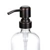 2 Pack Thick Clear Glass Boston Round Bottles /Oil Rubbed Bronze Stainless Steel Pumps, 16 Ounce Jar Soap Dispenser with Rustproof Pump for Essential Oil, Liquid Soap view 2