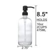 2 Pack Thick Clear Glass Boston Round Bottles /Oil Rubbed Bronze Stainless Steel Pumps, 16 Ounce Jar Soap Dispenser with Rustproof Pump for Essential Oil, Liquid Soap view 4