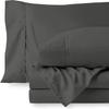 4 PC Cotton Sheets Set, 600 Thread Count 100% Egyptian Cotton, 22 Inch deep Pocket of Fitted Sheet, Long-Staple Combed Cotton Best-Bedding Sheets for Bed, Dark Grey Solid, Queen Size. view 1