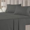4 PC Cotton Sheets Set, 600 Thread Count 100% Egyptian Cotton, 22 Inch deep Pocket of Fitted Sheet, Long-Staple Combed Cotton Best-Bedding Sheets for Bed, Dark Grey Solid, Queen Size. view 2