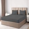 4 PC Cotton Sheets Set, 600 Thread Count 100% Egyptian Cotton, 22 Inch deep Pocket of Fitted Sheet, Long-Staple Combed Cotton Best-Bedding Sheets for Bed, Dark Grey Solid, Queen Size. view 3