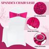 MDS Pack of 150 Spandex Chair Sashes Bows Universal fits Elastic Stretch Chair Bands Ties with Buckle Slider Bow for Wedding Decoration Spandex Slider Sashes Bow - Magenta view 3