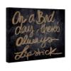 The Oliver Gal Artist Co. Typography and Quotes Wall Art Canvas Prints 'Lipstick' Home Dcor, 24" x 24", Black, Gold view 2