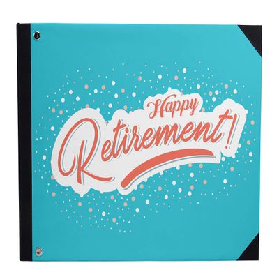 Darling Souvenir Blue Calligraphy Hardbound Cover Personalized Printed Retirement Party Guestbook Memory Message Book-9 x 12 Inches