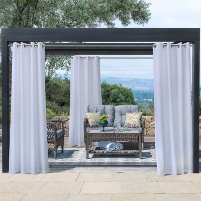 Outdoor Dcor 71709-188-108-001 Seascapes Solid Color Indoor or Outdoor Curtains, 100" x 108", White