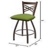 HBS XL 820 Catalina 30" Swivel Bar Stool with Bronze Finish and Canter Kiwi Green Seat view 2